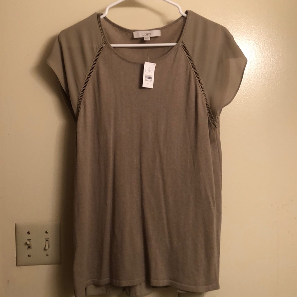 Loft Tan Short sleeve sweater shirt